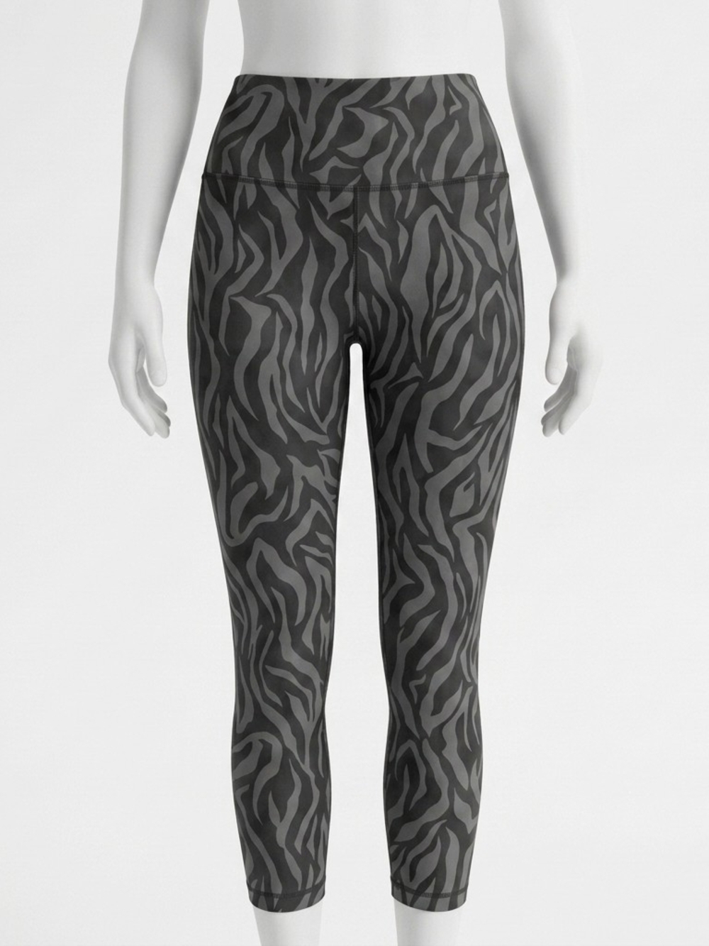 Z by Zella Zebra Stripe Leggings Gray Black Athletic Yoga Pants Workout Size XL